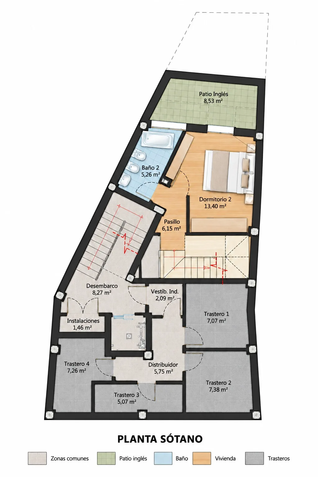 Piso en venta Pinto plano planta sótano